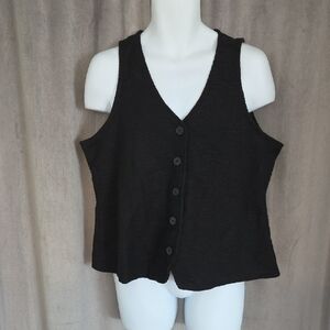 Penningtons NWT X Black Button-Front V-Neck Vest